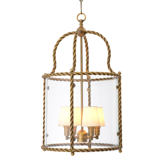 Eichholtz Preston Pendant, Vintage Brass, Clear Glass (120304UL)