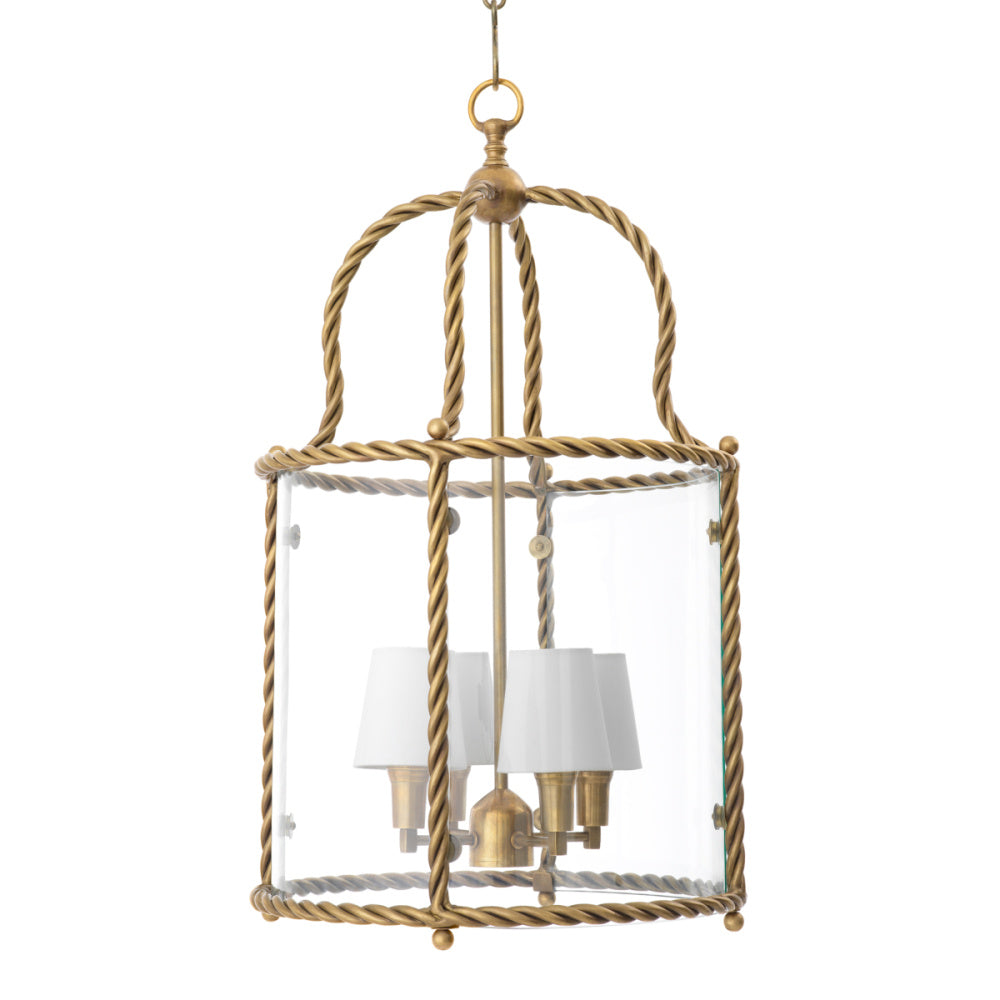 Eichholtz Preston Pendant, Vintage Brass, Clear Glass (120304UL)