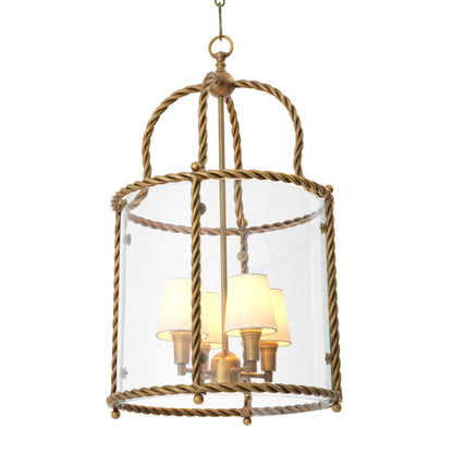 Eichholtz Preston Pendant, Vintage Brass, Clear Glass (120304UL)
