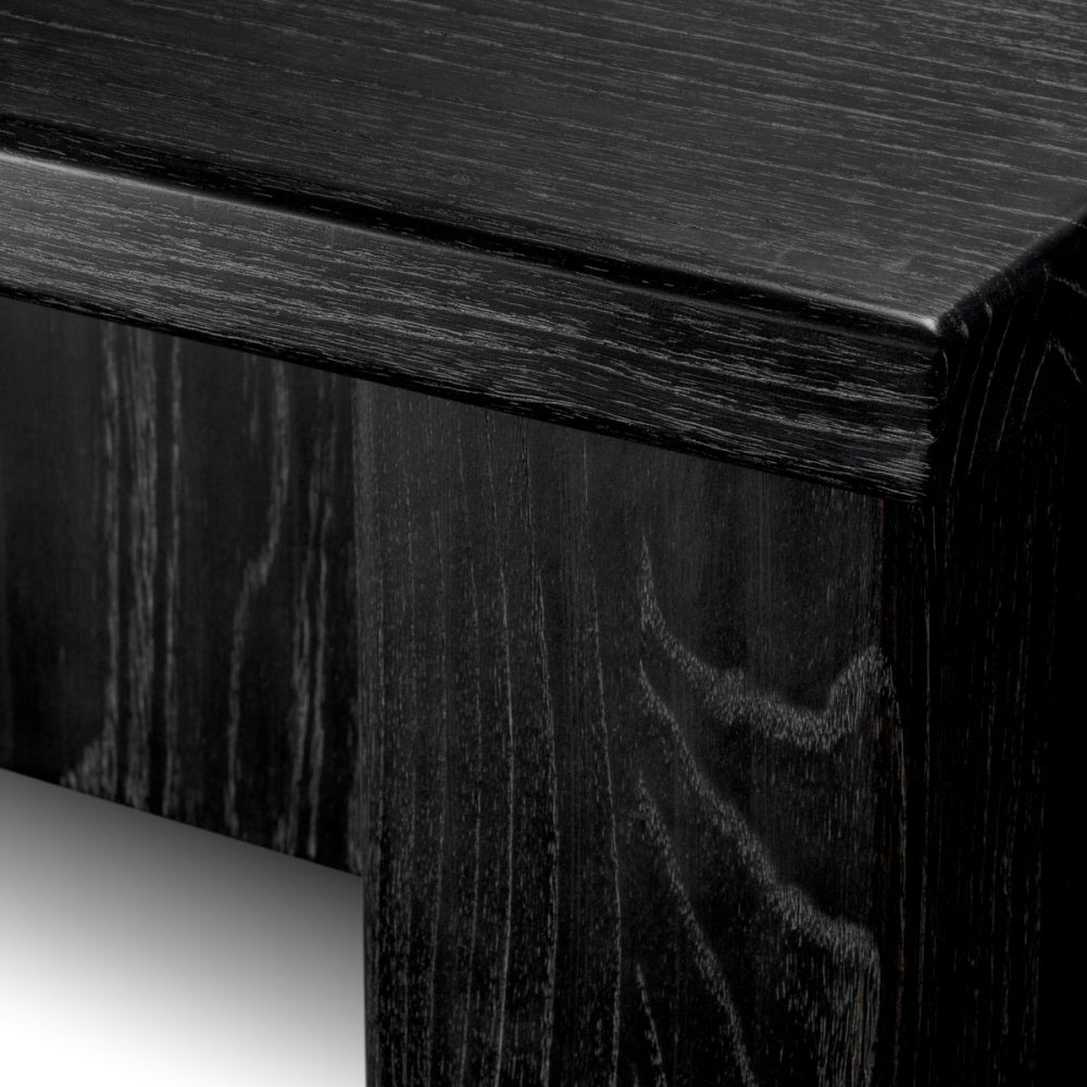 Eichholtz Yardham Coffee Table, Charcoal Grey Oak Veneer, Beige Marble (120359)