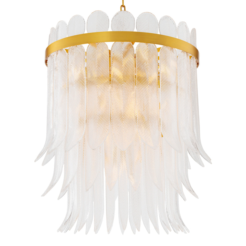 Eichholtz Erika Chandelier, Large, Antique Brass, Clear Glass (120411UL)