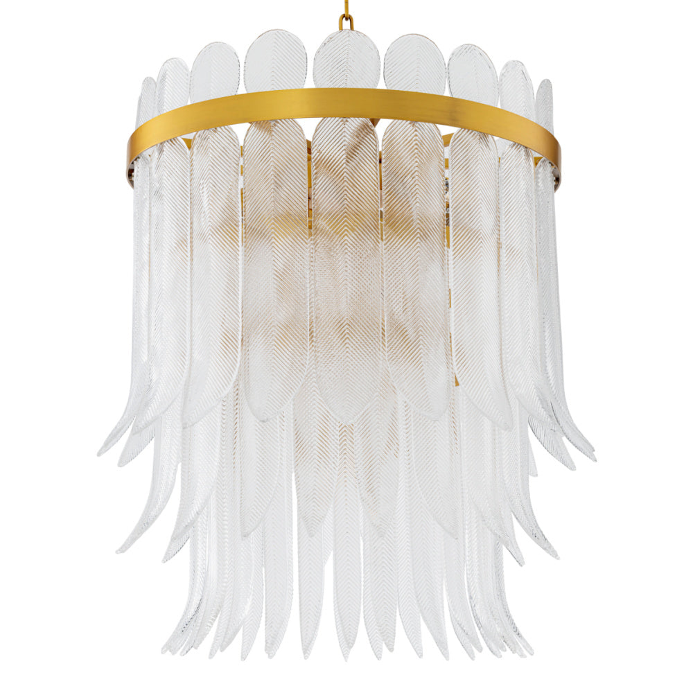 Eichholtz Erika Chandelier, Large, Antique Brass, Clear Glass (120411UL)