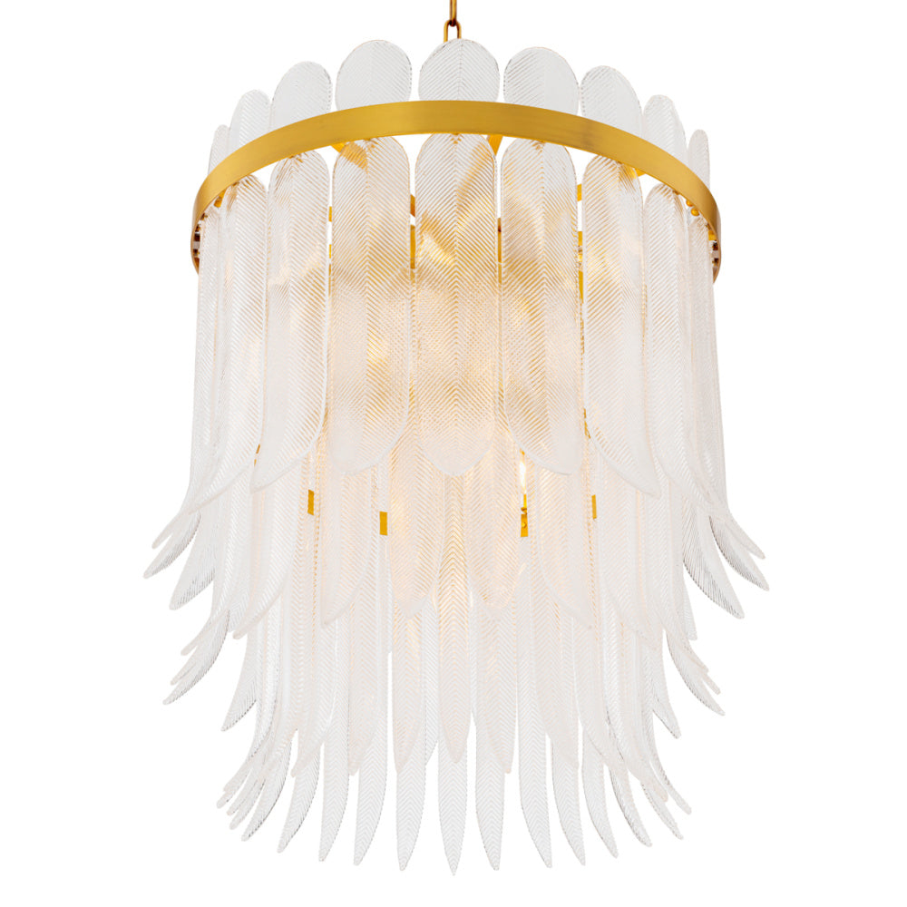 Eichholtz Erika Chandelier, Large, Antique Brass, Clear Glass (120411UL)