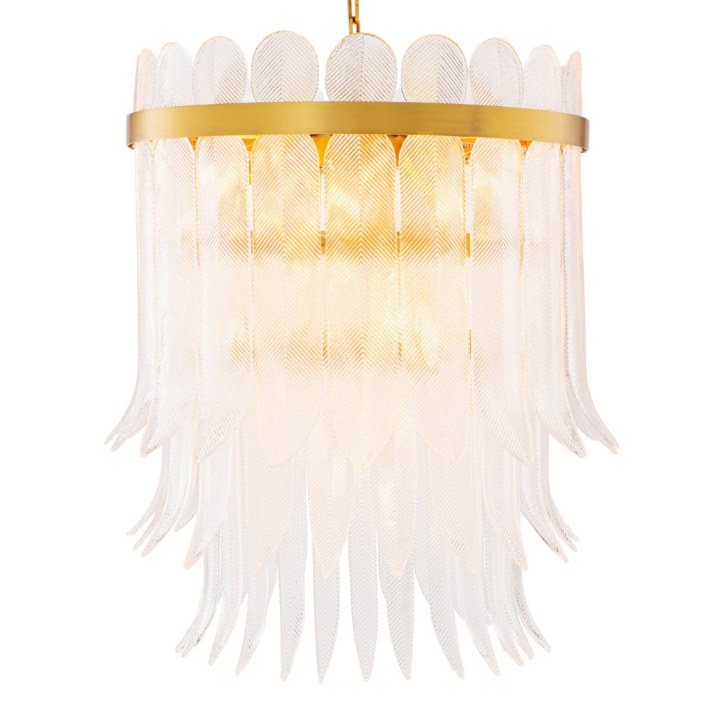Eichholtz Erika Chandelier, Large, Antique Brass, Clear Glass (120411UL)