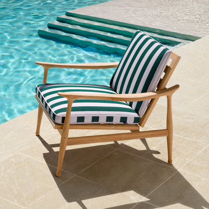 Eichholtz Manzo Outdoor Chair, Natural Teak, Florent Green (120455)