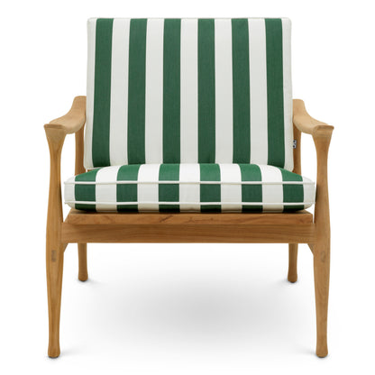 Eichholtz Manzo Outdoor Chair, Natural Teak, Florent Green (120455)