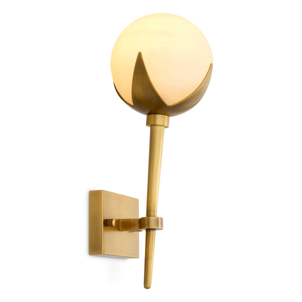 Eichholtz Alesa Single Wall Lamp, Antique Brass, Alabaster (120846UL)
