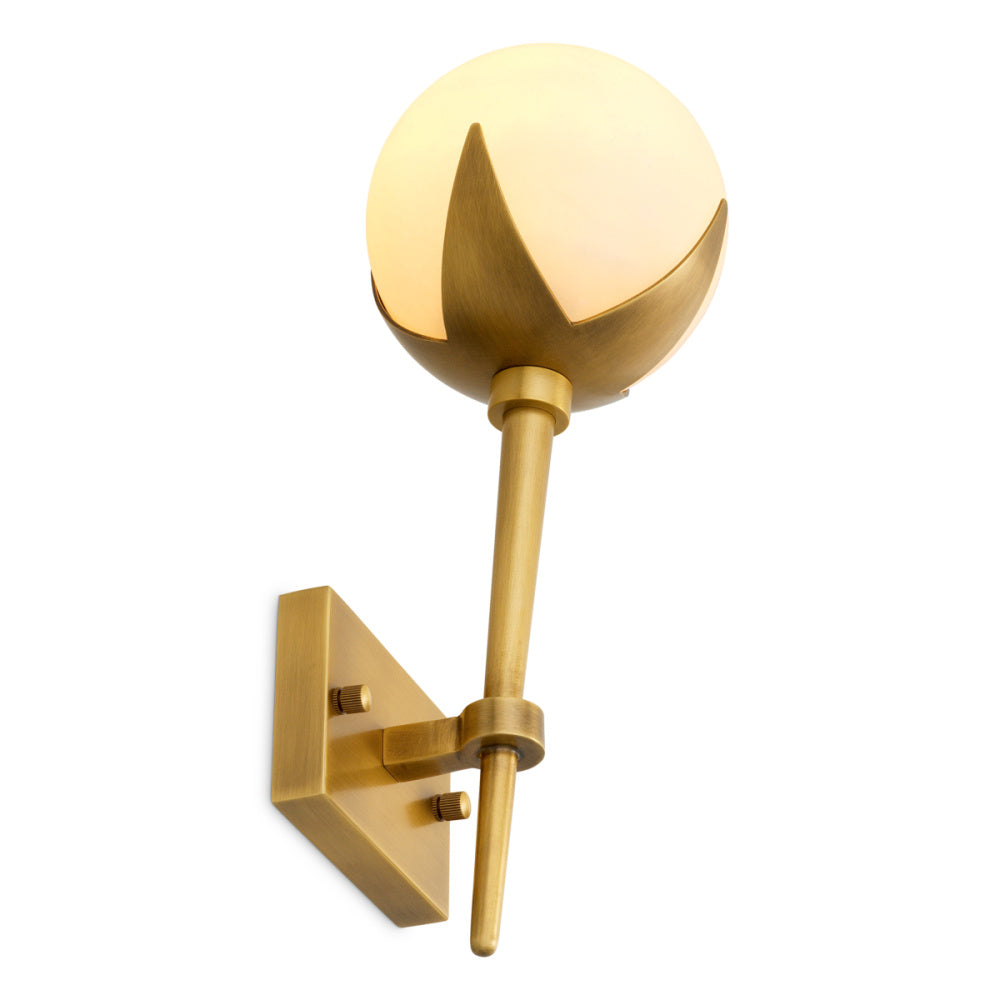 Eichholtz Alesa Single Wall Lamp, Antique Brass, Alabaster (120846UL)