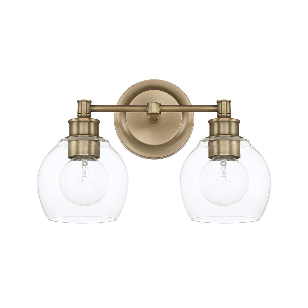 Capital Mid Century Vanity Light Aged Brass