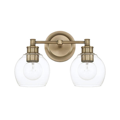 Capital Mid Century Vanity Light Aged Brass