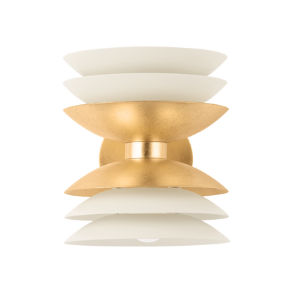 Hudson Valley Oneida 2-Light Wall Sconce Vintage Gold Leaf/Soft Sand