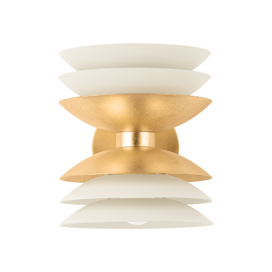 Hudson Valley Oneida 2-Light Wall Sconce Vintage Gold Leaf/Soft Sand