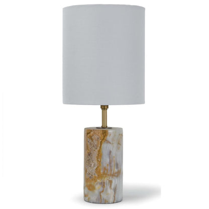 Regina Andrew Jade & Brass Mini Cylinder Lamp Brown, Natural Stone