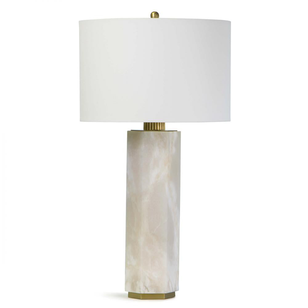 Regina Andrew Gear Alabaster Table Lamp White, Natural Stone