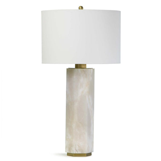 Regina Andrew Gear Alabaster Table Lamp White, Natural Stone