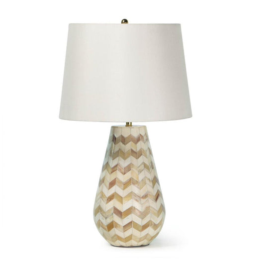 Regina Andrew Cassia Chevron Table Lamp White, Natural