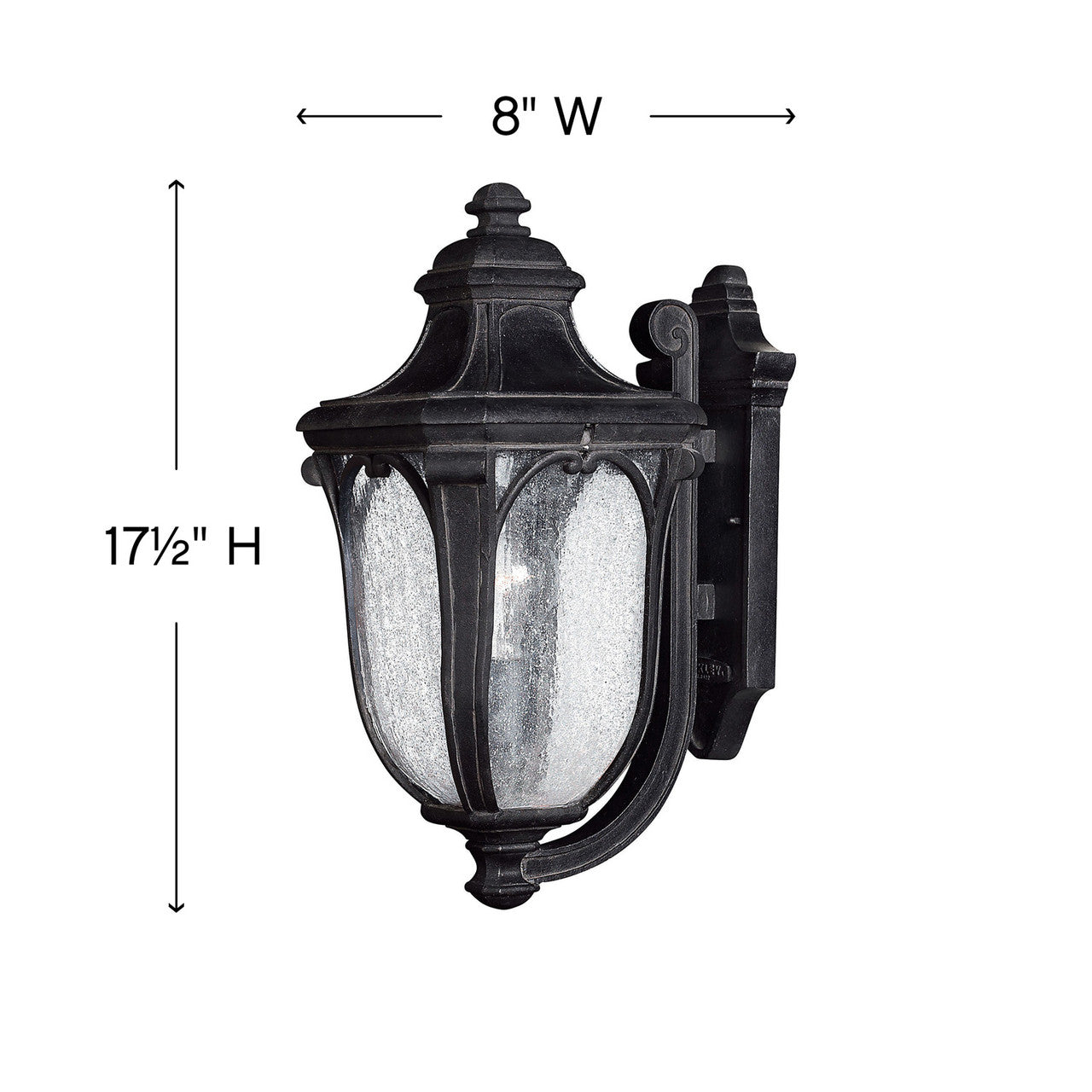 Hinkley Trafalgar Outdoor Wall Mount Lantern Museum Black