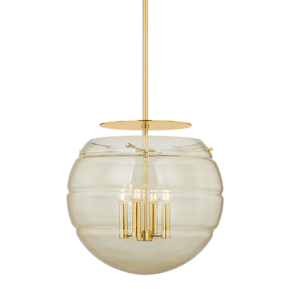 Hudson Valley Gill 4-Light Pendant Aged Brass