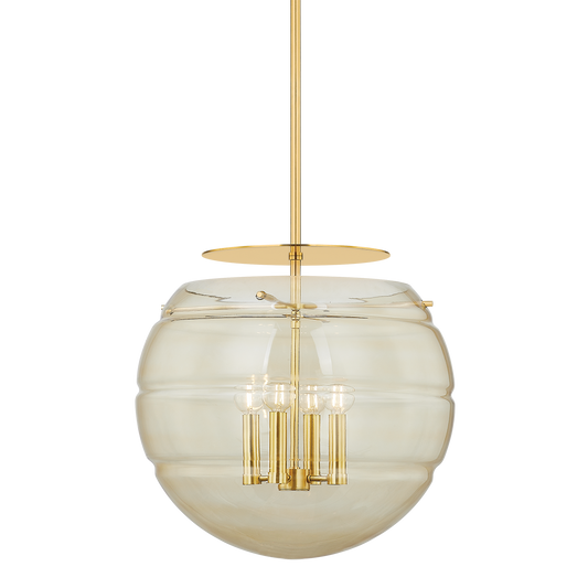 Hudson Valley Gill 4-Light Pendant Aged Brass