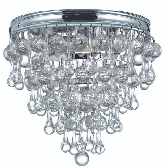 Crystorama Calypso 3 Light Flush Mount Vibrant Bronze