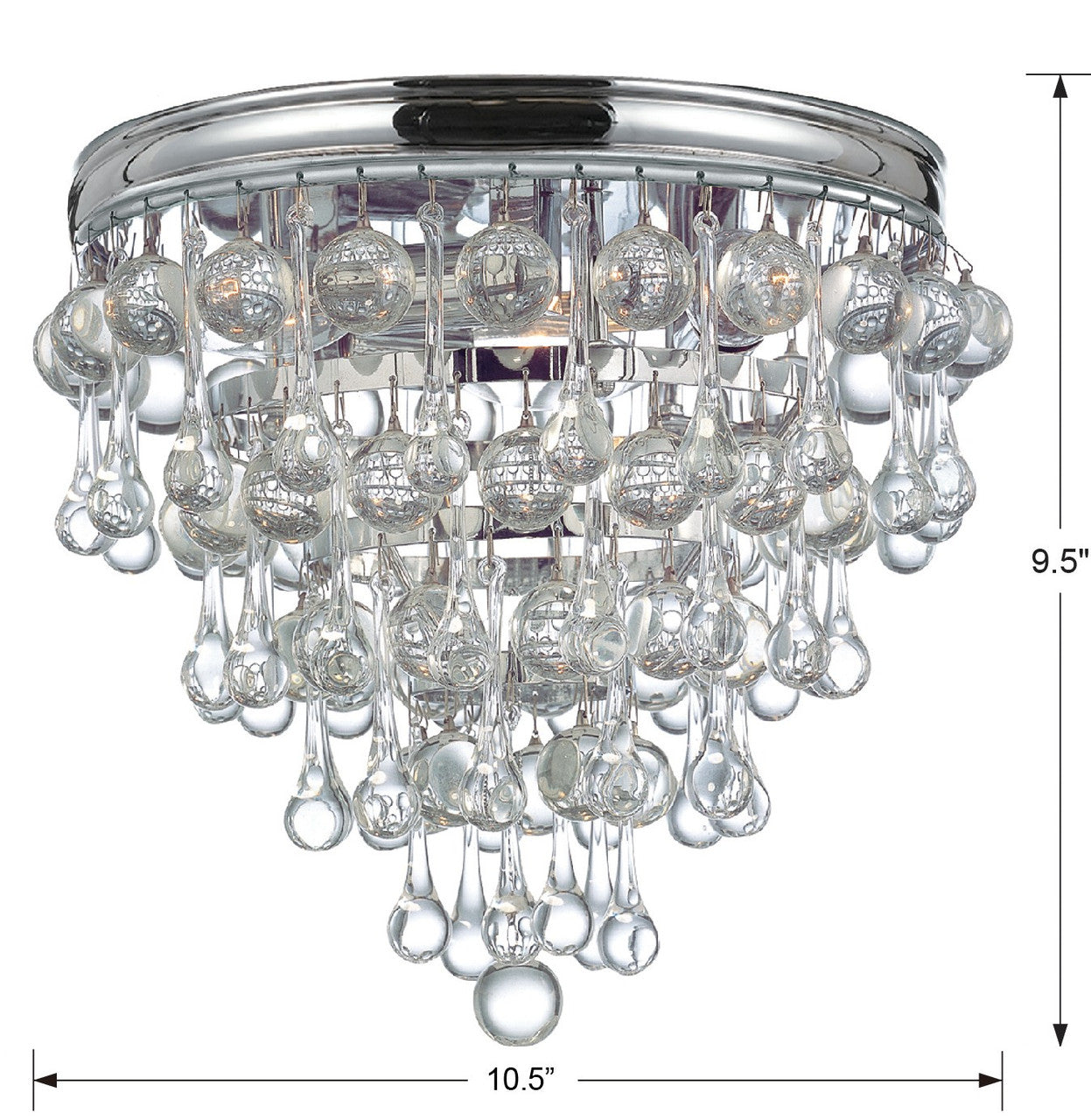 Crystorama Calypso 3 Light Flush Mount Vibrant Gold