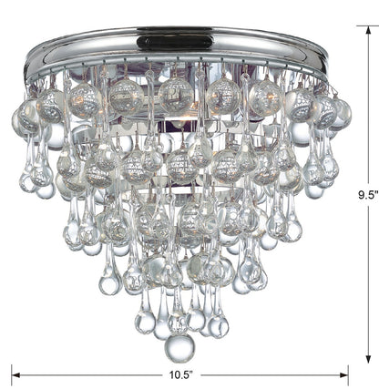 Crystorama Calypso 3 Light Flush Mount Vibrant Gold