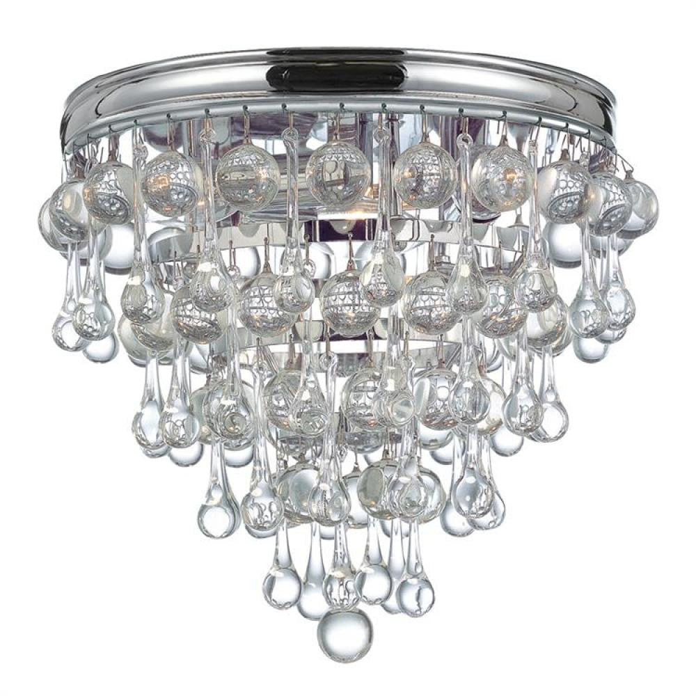 Crystorama Calypso 3 Light Flush Mount Polished Chrome