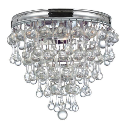 Crystorama Calypso 3 Light Flush Mount Polished Chrome