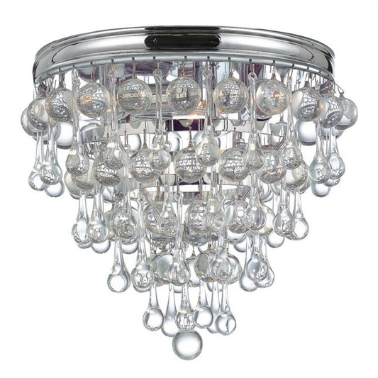 Crystorama Calypso 3 Light Flush Mount Polished Chrome
