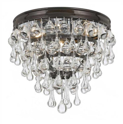 Crystorama Calypso 3 Light Flush Mount Matte Black