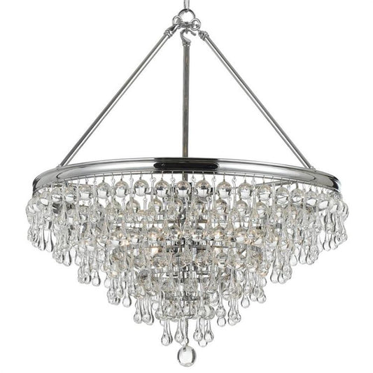 Crystorama Calypso 8 Light Chandelier Polished Chrome