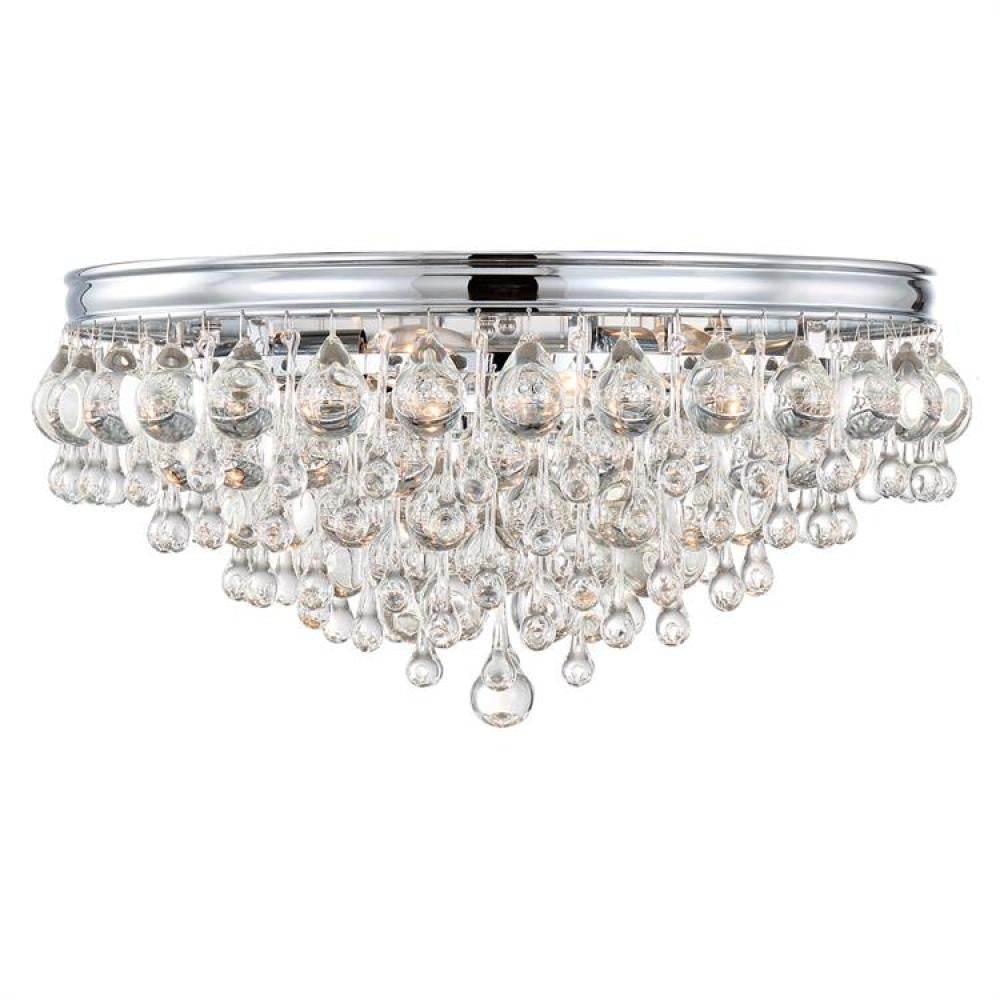 Crystorama Calypso 6 Light Flush Mount Polished Chrome