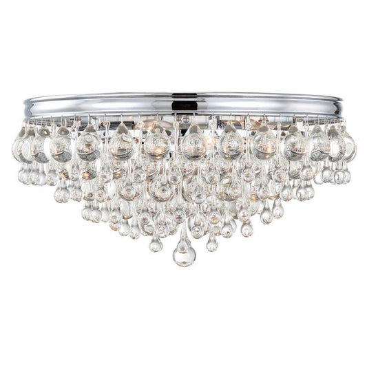 Crystorama Calypso 6 Light Flush Mount Polished Chrome