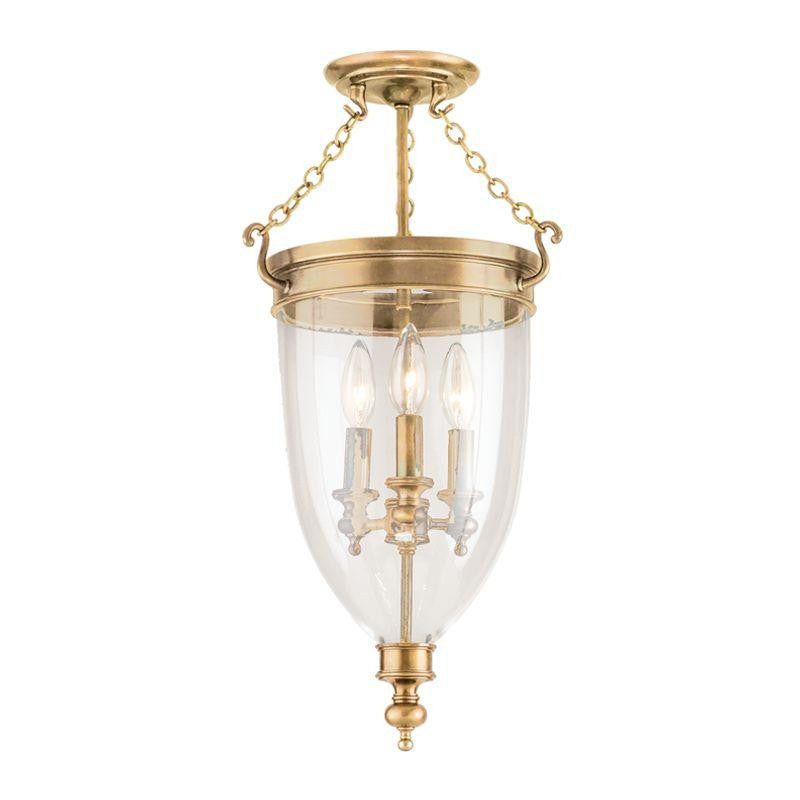 Hudson Valley Hanover Semi-Flush Mount Antique Brass