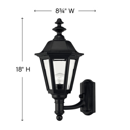 Hinkley Manor House Outdoor Wall Mount Lantern Black