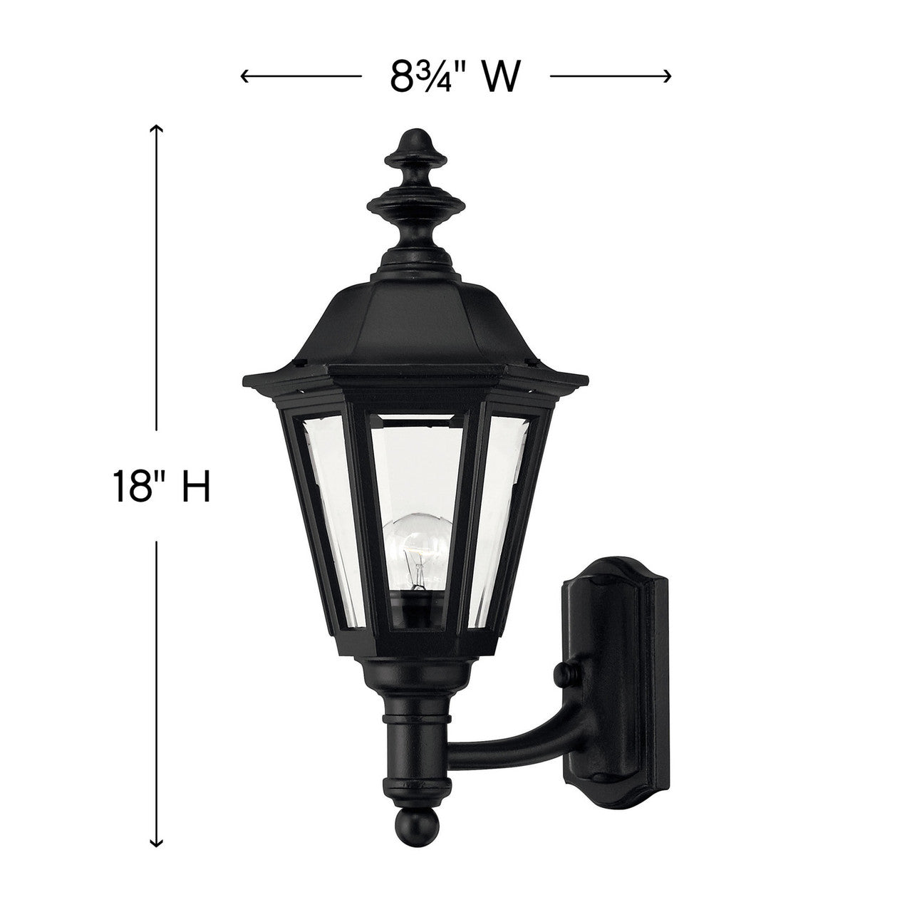 Hinkley Manor House Outdoor Wall Mount Lantern Black