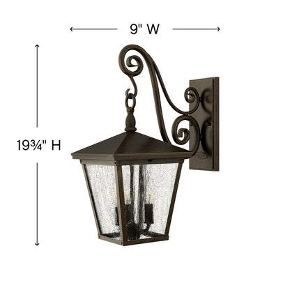 Hinkley Trellis Outdoor Wall Mount Lantern Regency Bronze
