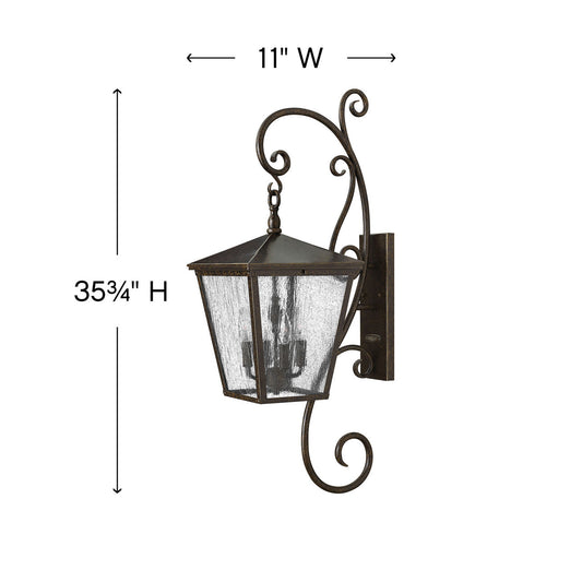 Trellis Extra Large Wall Mount Lantern with Scroll