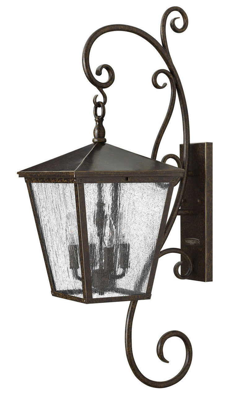Hinkley Trellis Outdoor Wall Mount Lantern With Scroll Regency Bronze
