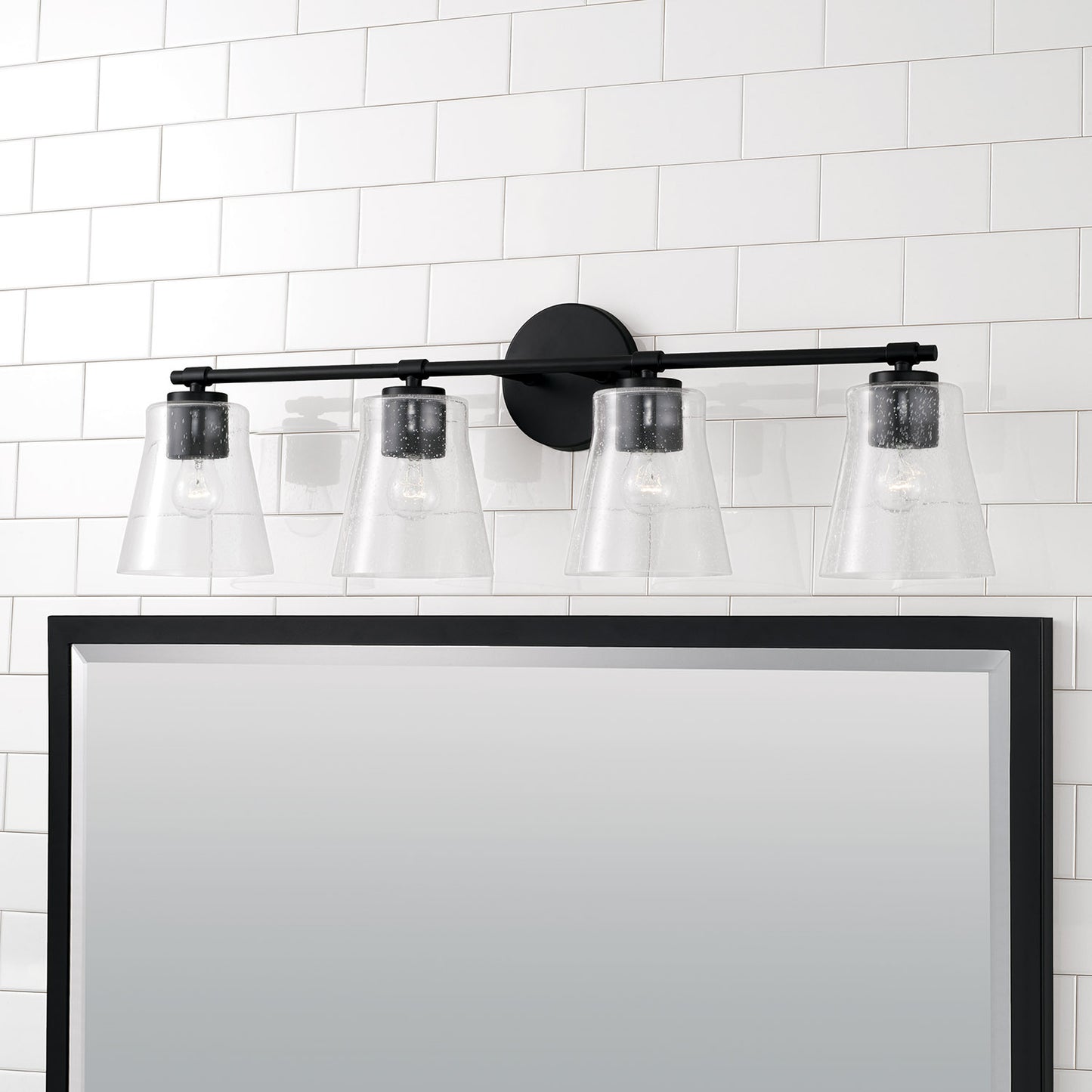 Capital Baker Vanity Light, Matte Black, 31.75"W