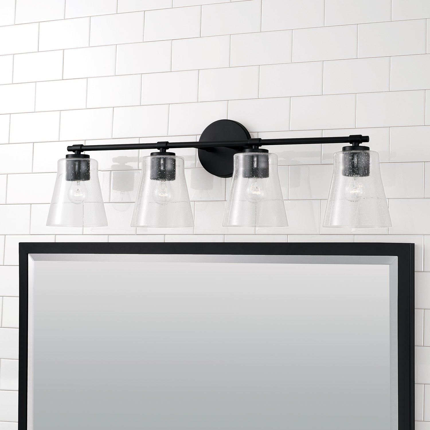 Capital Baker Vanity Light, Matte Black, 31.75"W