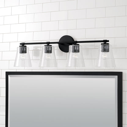 Capital Baker Vanity Light, Matte Black, 31.75"W