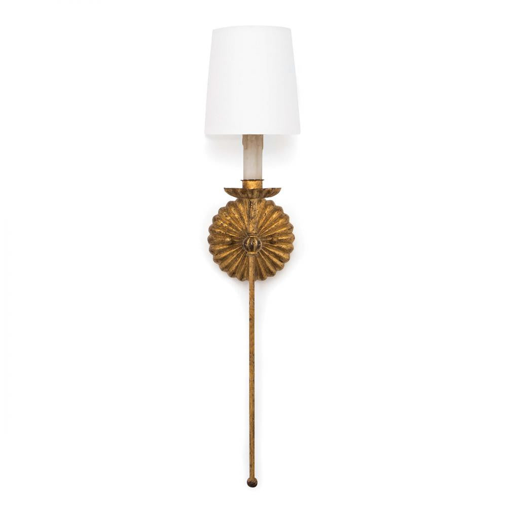 Regina Andrew Clove Wall Sconce Single Gold, Antique Gold Leaf