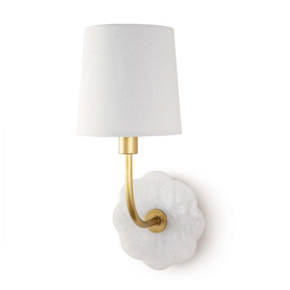 Regina Andrew Camilla Bent Arm Wall Sconce White, Natural Stone