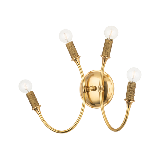 Hudson Valley Amboy 4-Light Wall Sconce Aged Brass