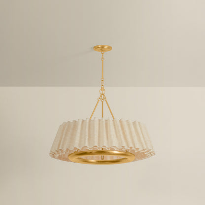 Hudson Valley Beechford 30" 6-Light Chandelier Vintage Gold Leaf detail view 1