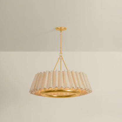 Hudson Valley Beechford 30" 6-Light Chandelier Vintage Gold Leaf detail view 2