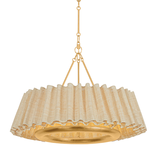 Hudson Valley Beechford 30" 6-Light Chandelier Vintage Gold Leaf