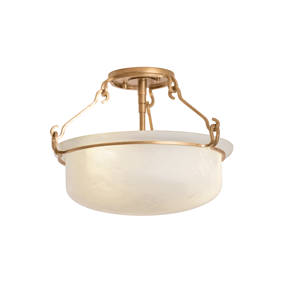 Hudson Valley Lowerre 2-Light Semi-Flush Mount Patina Gold Leaf