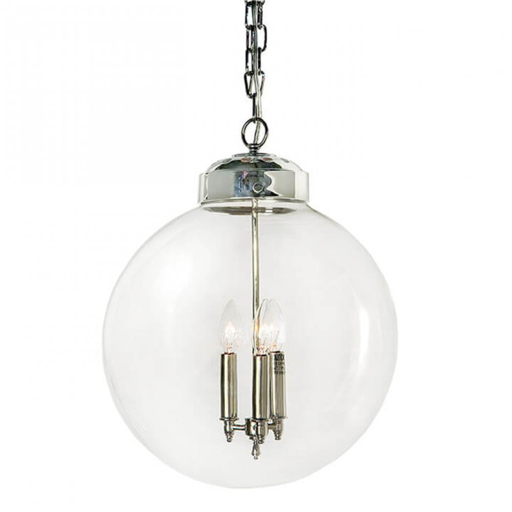 Regina Andrew Globe Pendant Nickel, Polished Nickel
